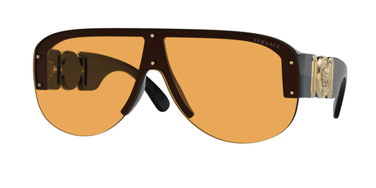 Versace VE4391S Geometric Sunglasses in Orange / Black, angle view