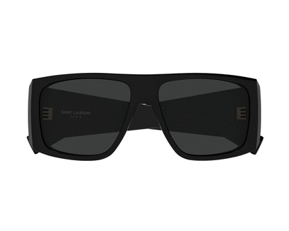 Saint Laurent SL832/S Square Sunglasses in Grey / Black (Shiny), front view