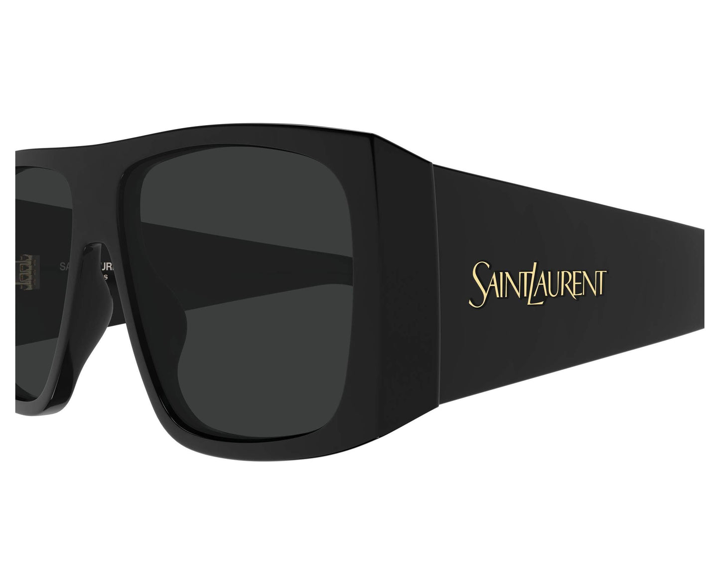 Saint Laurent SL832/S Square Sunglasses in Grey / Black (Shiny), angle view