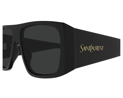 Saint Laurent SL832/S Square Sunglasses in Grey / Black (Shiny), angle view