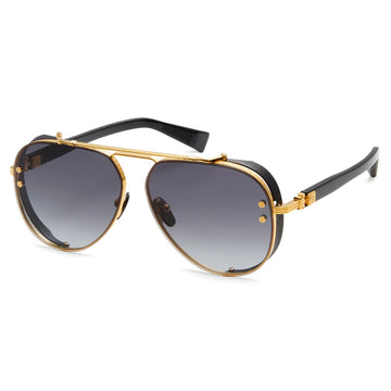GRAY GRADIENT LENSES WITH GOLD FRAME