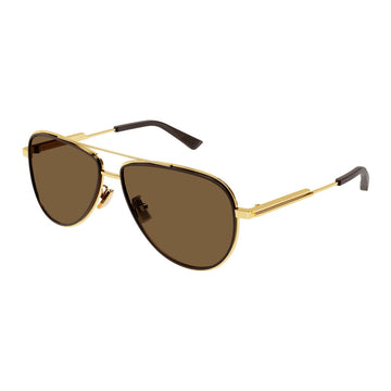 SOLID BROWN LENSES WITH GOLD FRAME