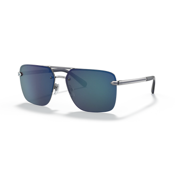 BLUE LENSES WITH SILVER FRAME