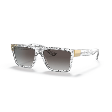 LIGHT GRAY GRADIENT LENSES WITH TRANSPARENT GRAFFITI FRAME