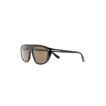 SOLID BROWN LENSES WITH BLACK FRAME