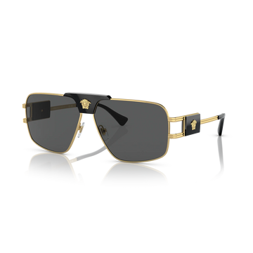SOLID GRAY LENSES WITH GOLD FRAME