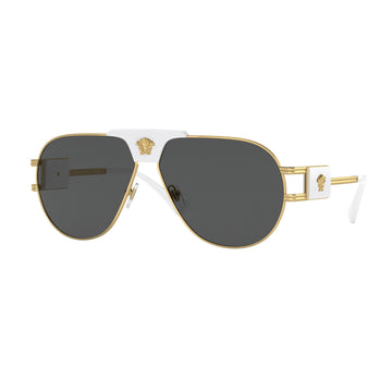 SOLID GRAY LENSES WITH GOLD FRAME